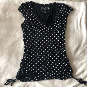 Polka dot blouse MATERNITY size M with side ties